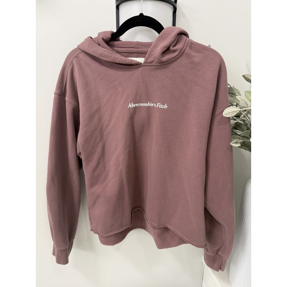 Abercrombie & Fitch Soft A&F Hoodie Sweatshirt Pink Cropped Women's Size Medium